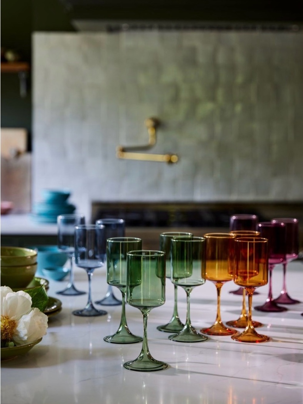 Anthropologie Morgan Colored Glass coupes replacements (single glass)